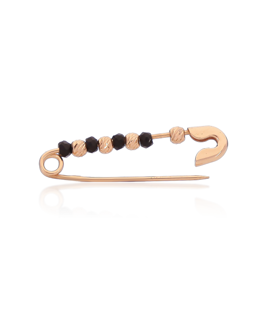 Gold brooch with onyx