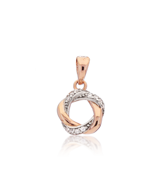 Gold pendant with zircons
