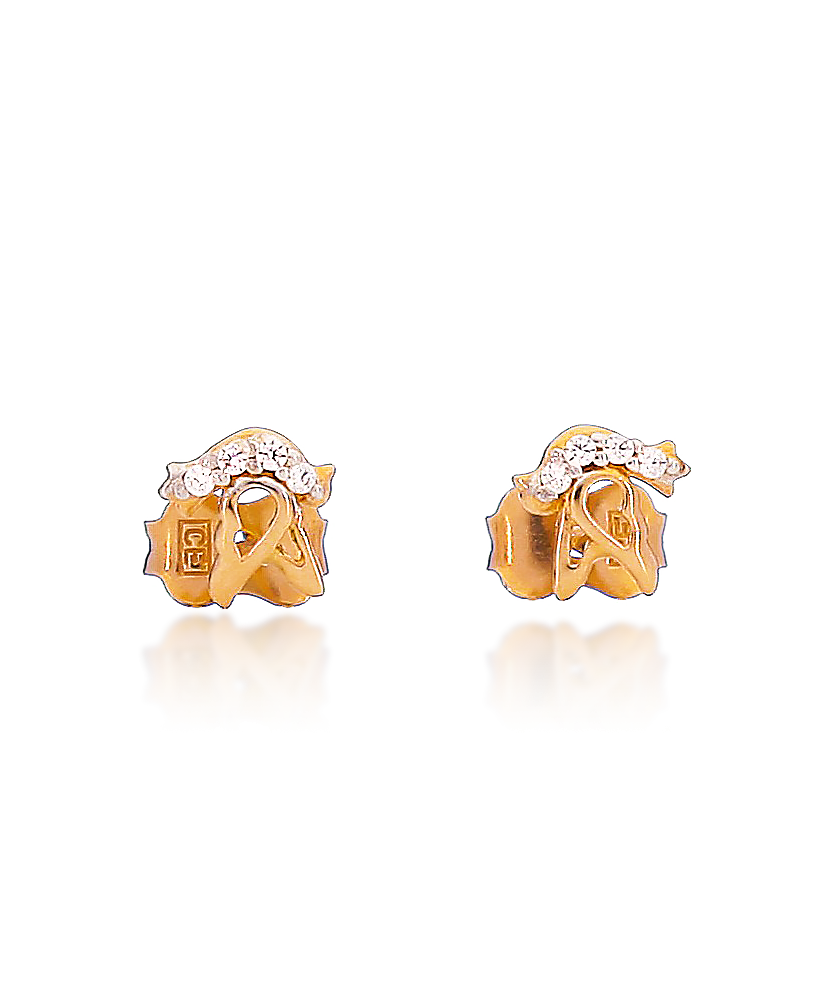 Gold earrings with zircons Gold earrings with zircons