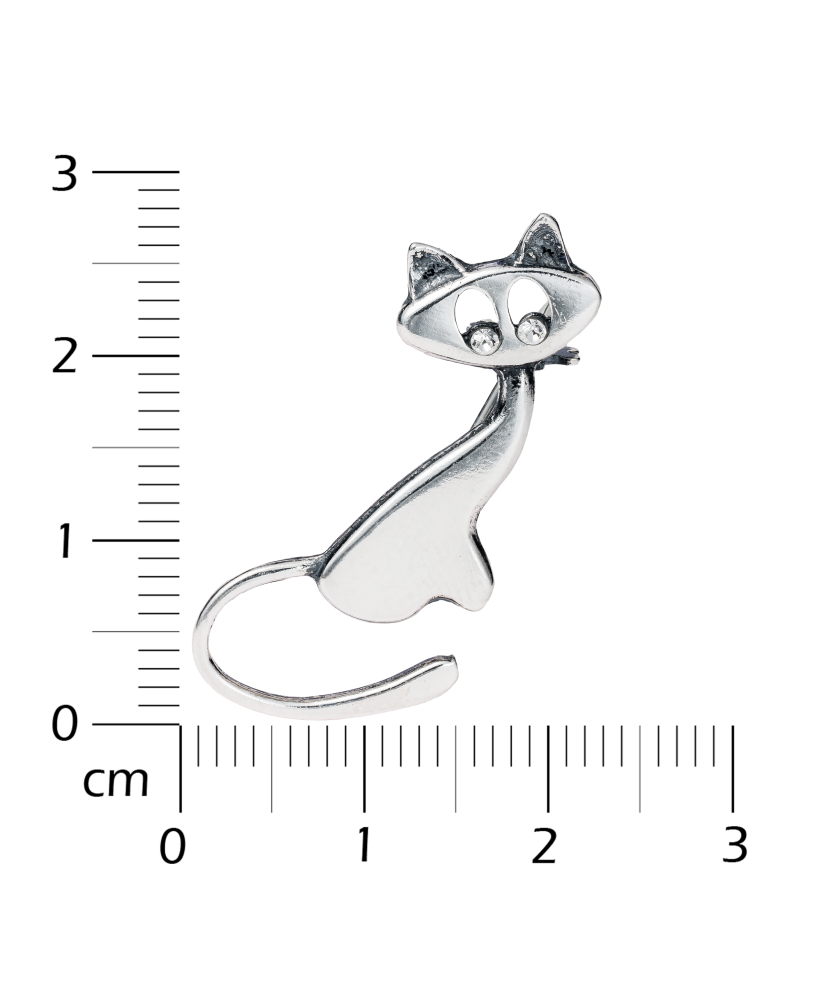 Sterling silver  brooch with zirconium "Cat" Sterling silver  brooch with zirconium "Cat"