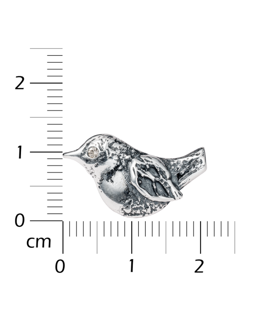Серебряная брошь с цирконом