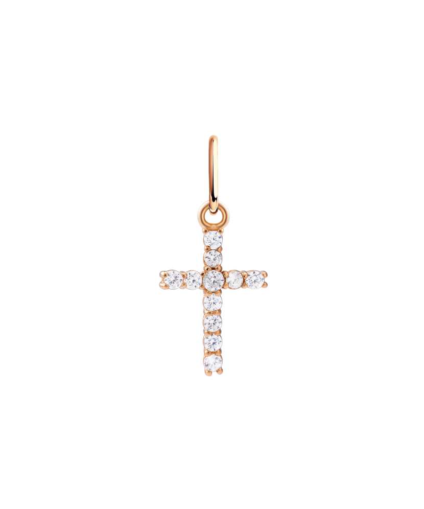 Gold pendant with zirconium "Cross"