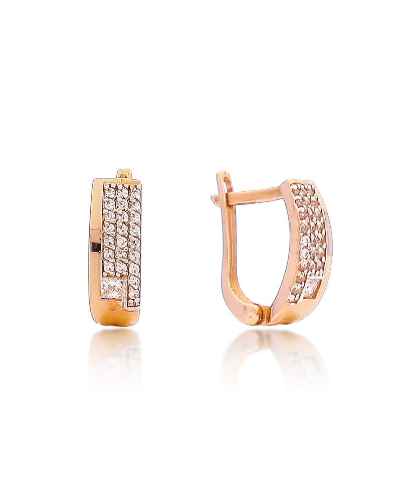 Золотые серьги с цирконами