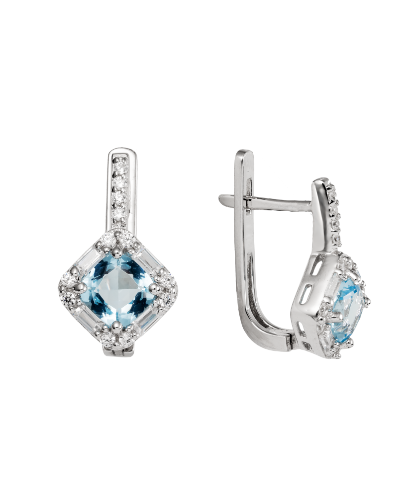 Sterling silver earrings with zircons