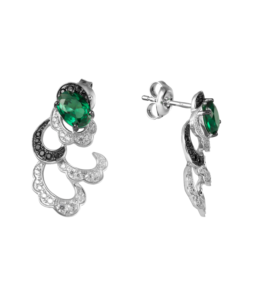 Sterling Silver earrings with zircons and spinels Sterling Silver earrings with zircons and spinels