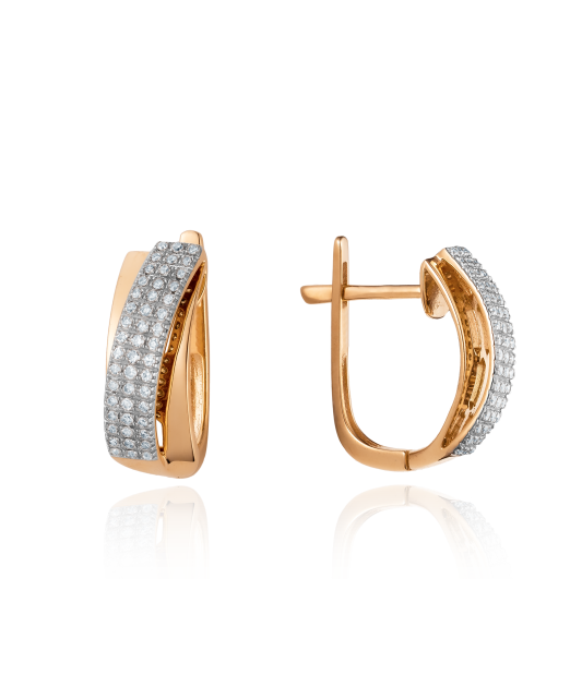 Золотые серьги с алмазами