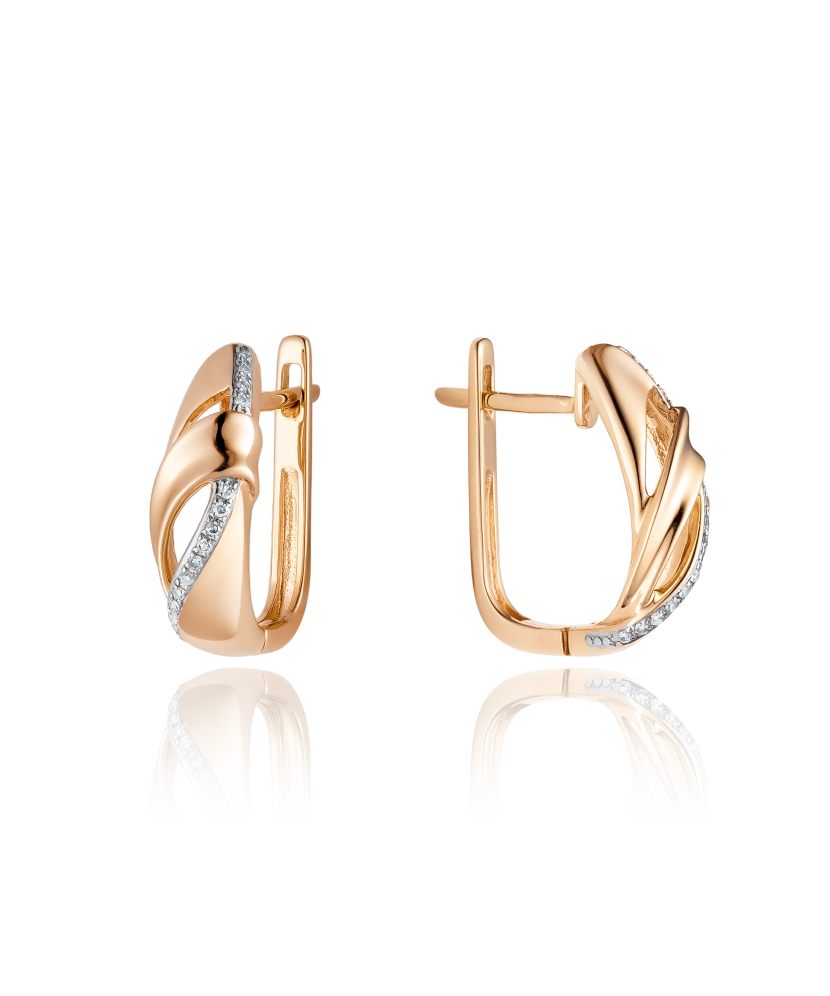 Золотые серьги с алмазами