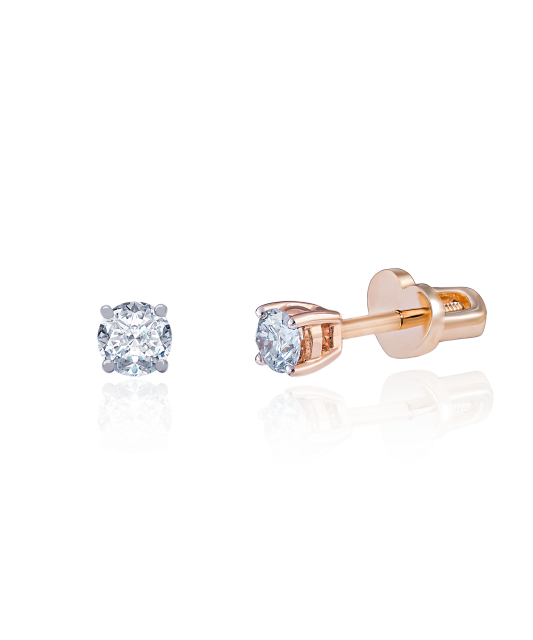 Gold earrings with diamonds