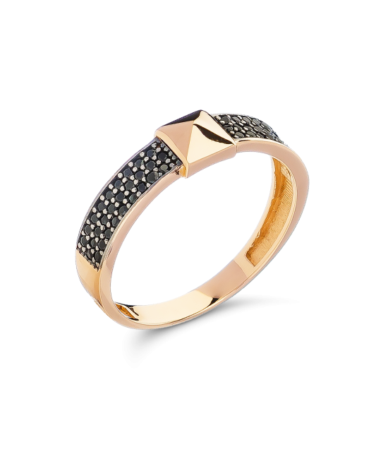 Gold ring with zircons