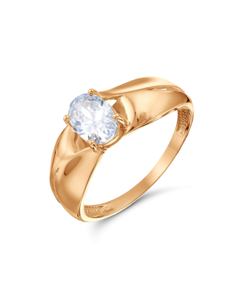 Gold ring with zirconium