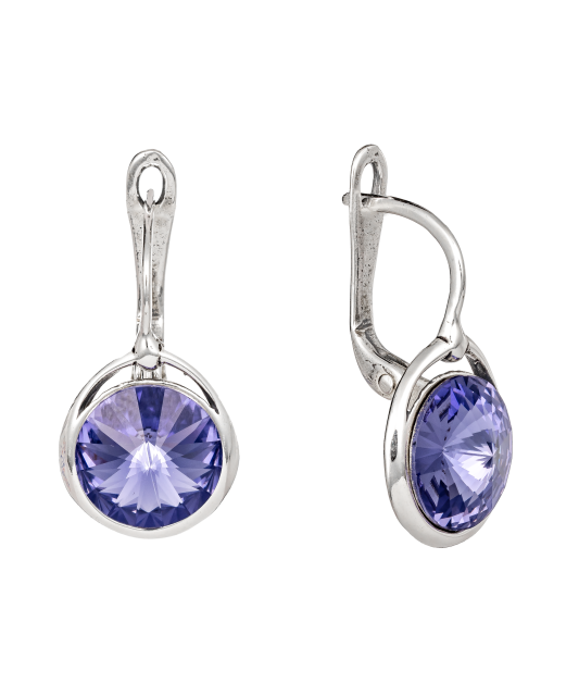 Sterling silver earrings with crystals