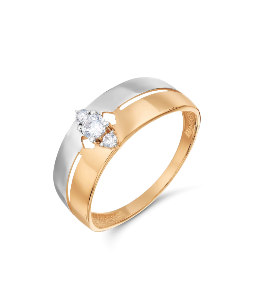 Gold ring with zircons