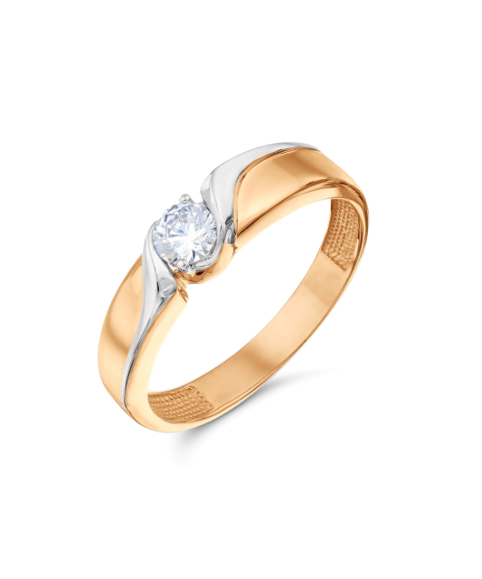 Gold ring with zirconium