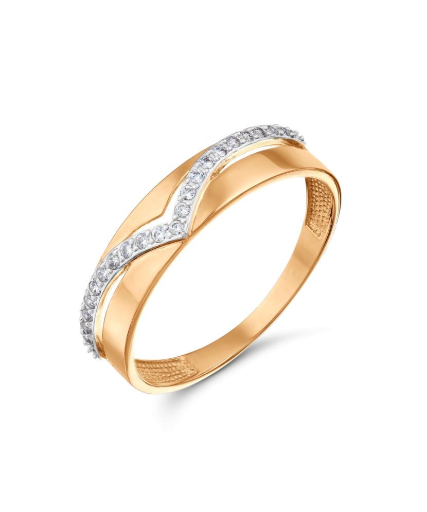 Золотое кольцо с цирконами Золотое кольцо с цирконами