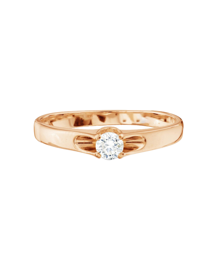 Gold ring with zirconium
