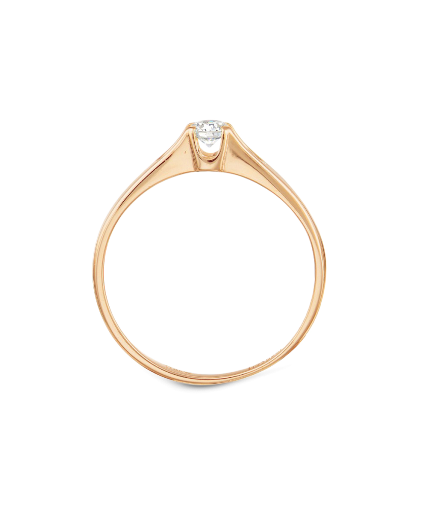 Gold ring with zirconium