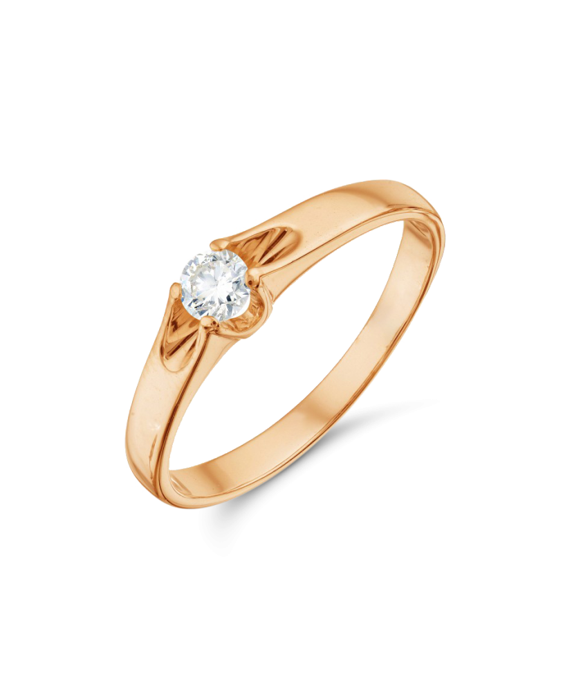 Gold ring with zirconium