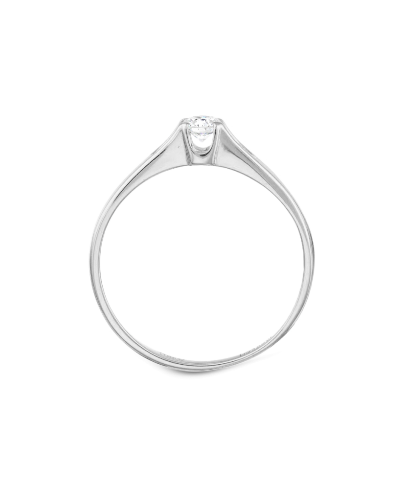White gold ring with zirconium