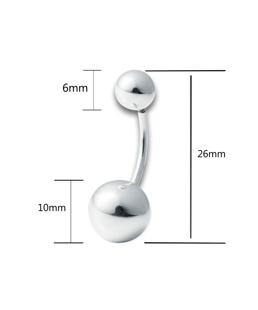 Серебряная серьга в пупок