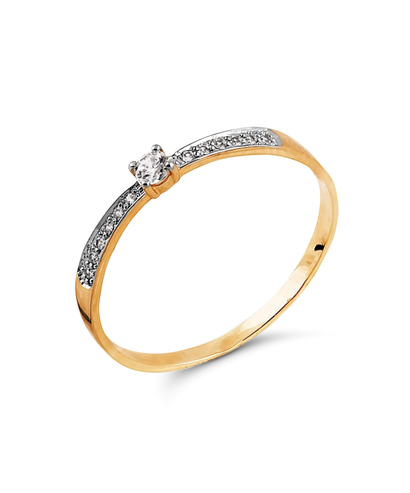 Gold ring with zircons