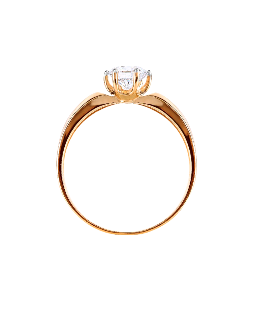 Gold ring with crystal