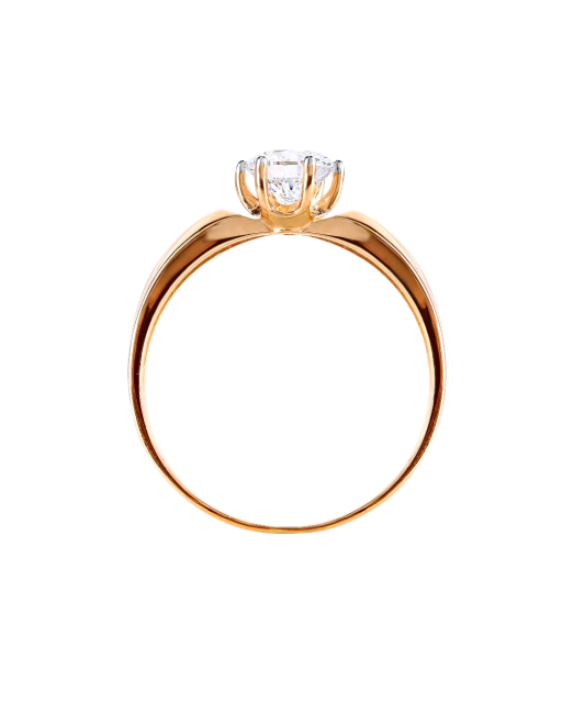 Gold ring with crystal