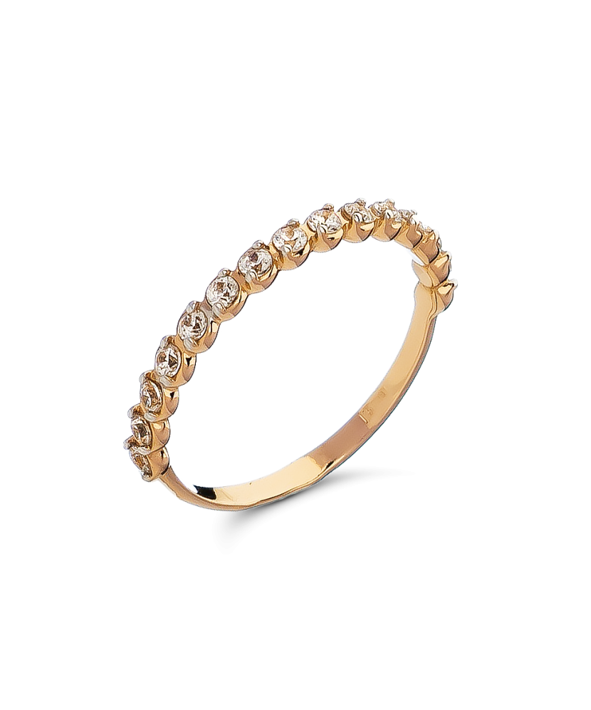 Gold ring with zircons