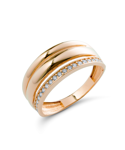 Gold ring with zircons