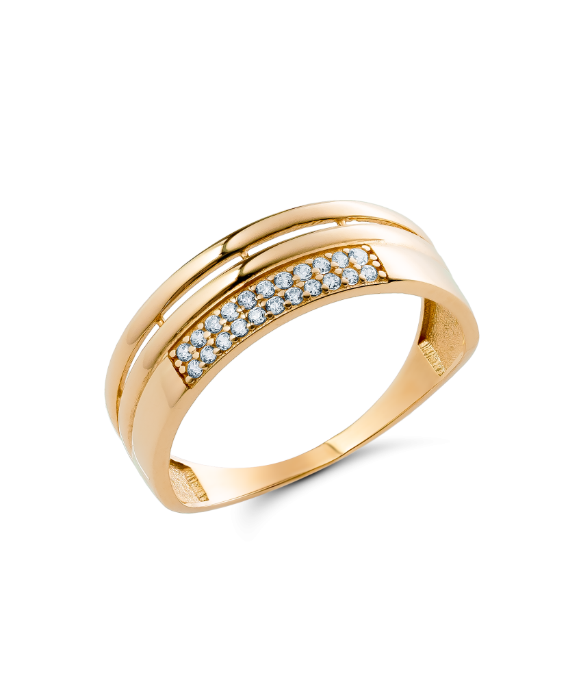 Gold ring with zircons