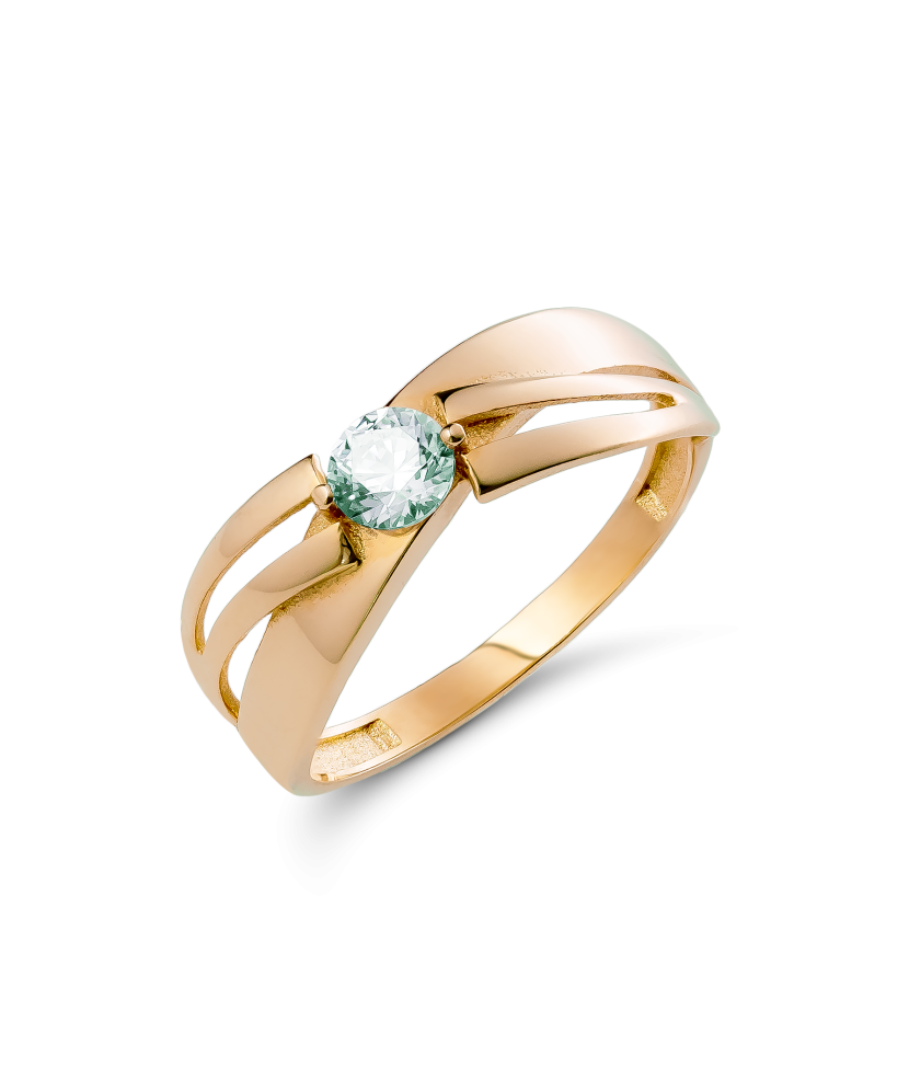 Gold ring with zircon