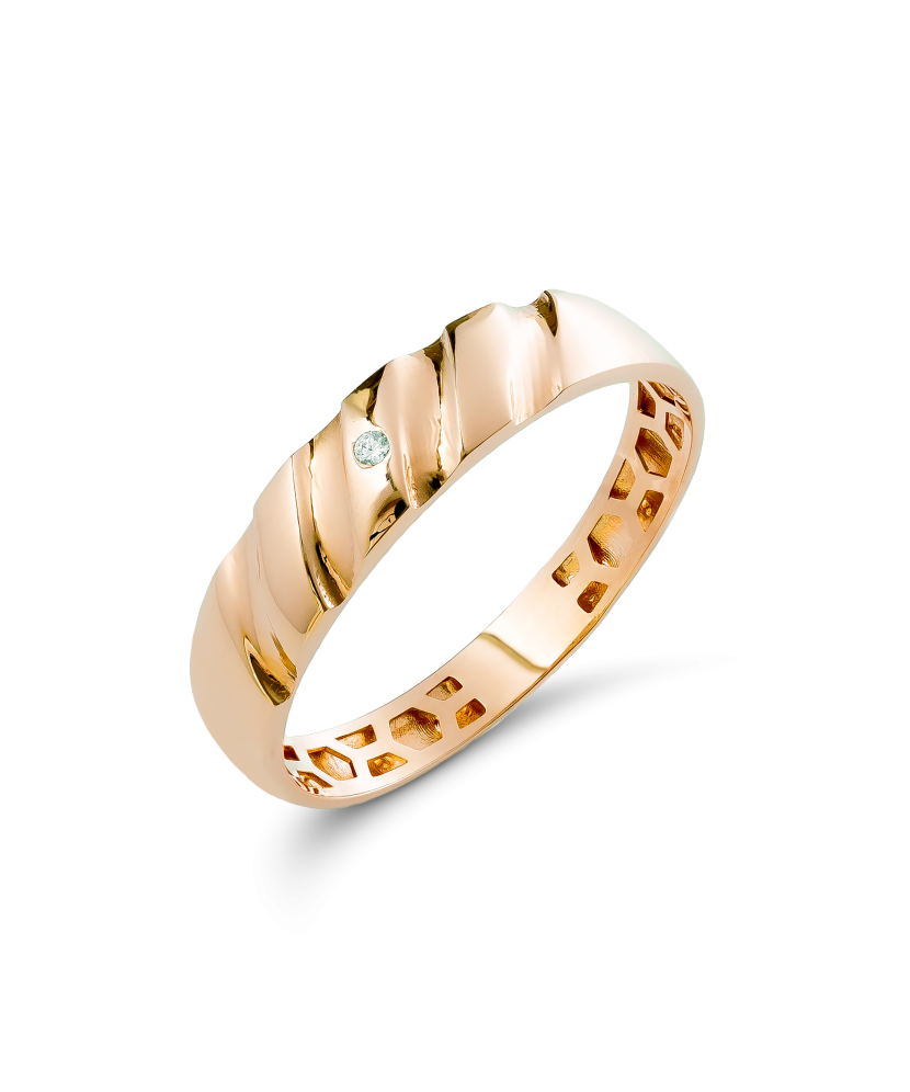 Gold ring with zircon