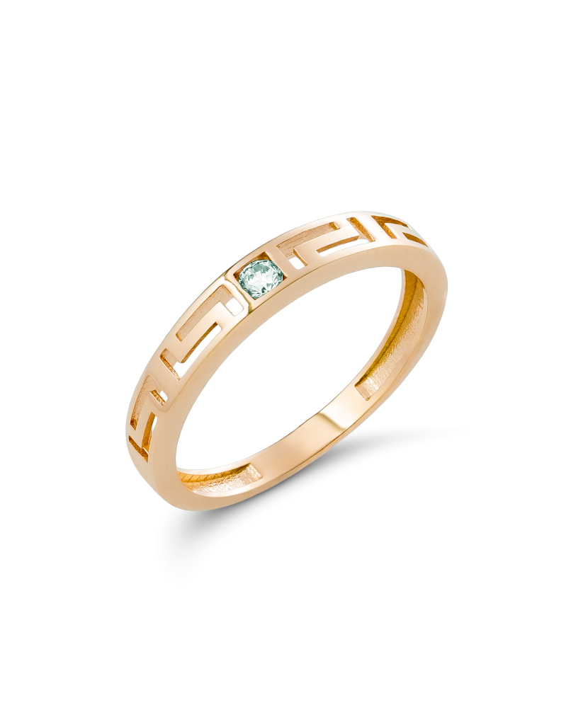 Gold ring with zircon