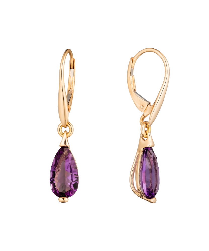 Gold earrings with amethysts Gold earrings with amethysts