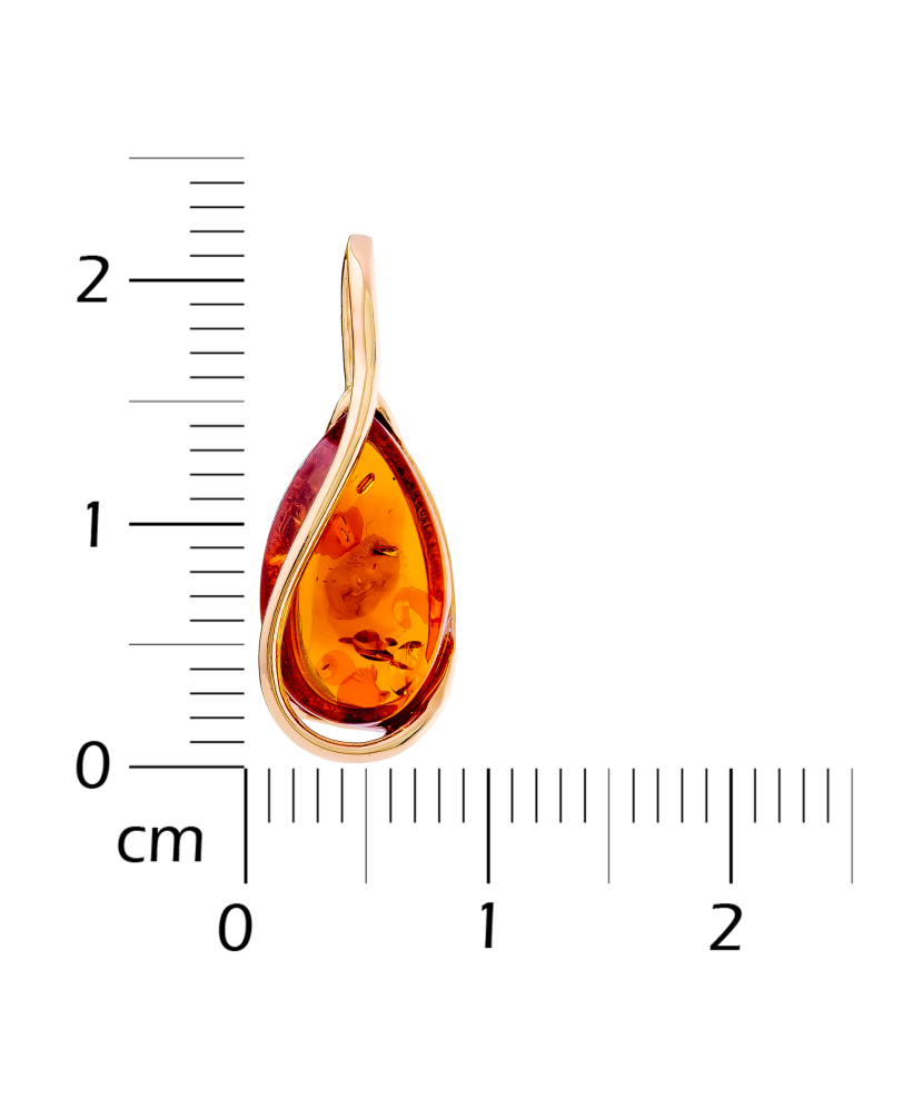 Gold pendant with amber