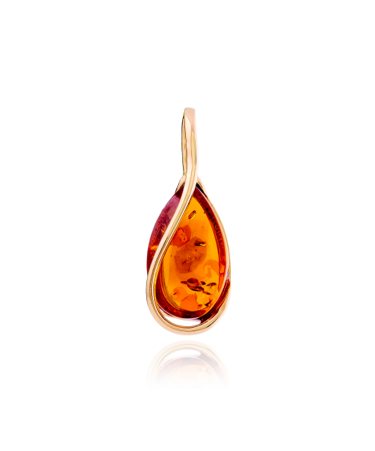 Gold pendant with amber