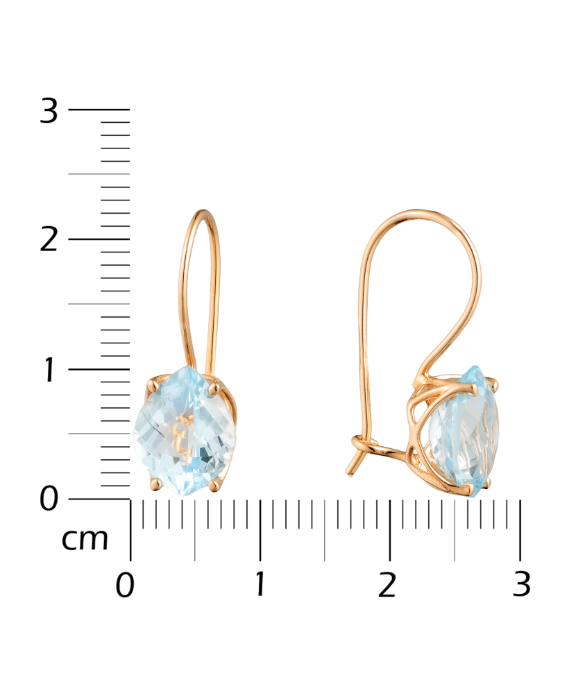 Gold earrings with london topaz