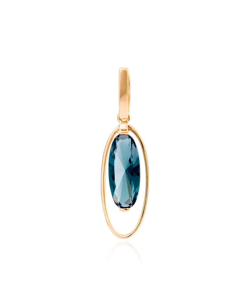 Gold pendant with london topaz