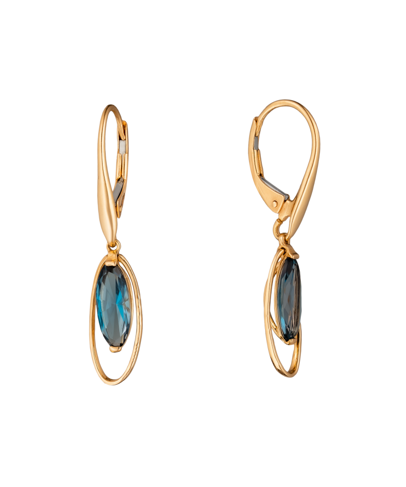 Gold earrings with london topaz