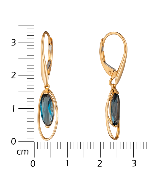 Gold earrings with london topaz