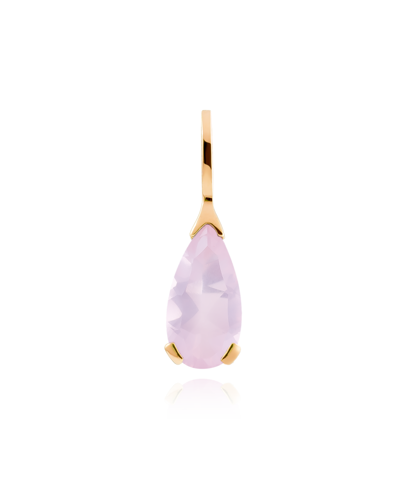 Gold pendant with rose quartz