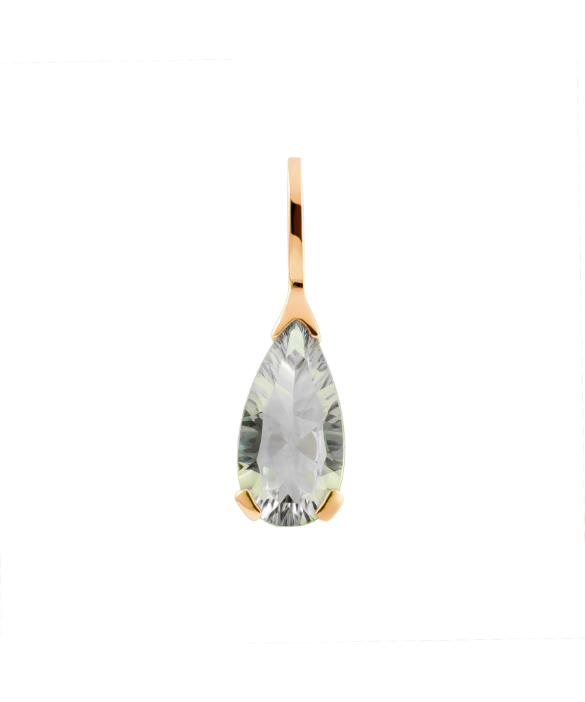 Gold pendant with green amethyst