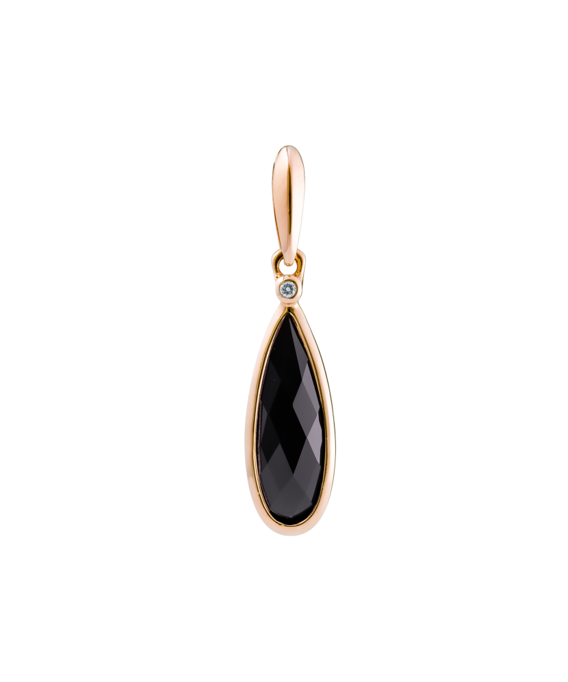 Gold pendant with diamond and agate