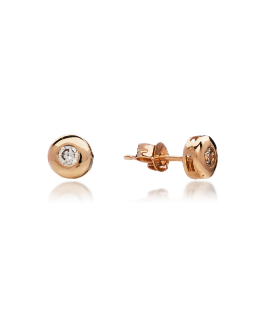 Gold earrings with zirconium