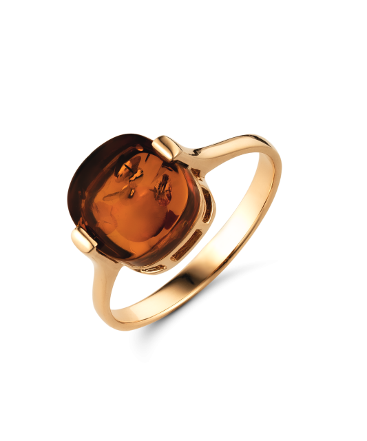Gold ring with amber