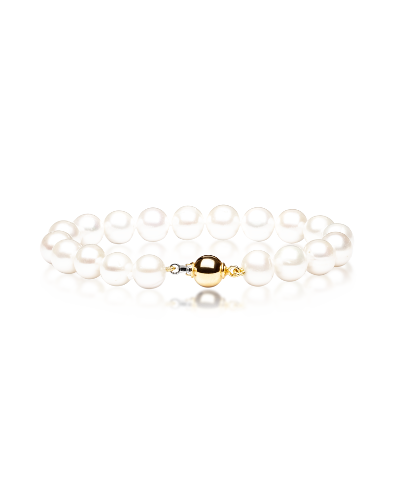 Bracelet with pearls and gold 10mm