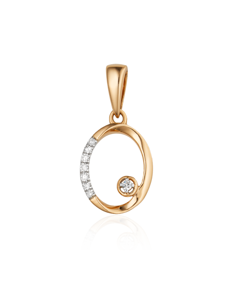 Gold pendant with diamonds