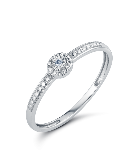 White gold ring with diamonds