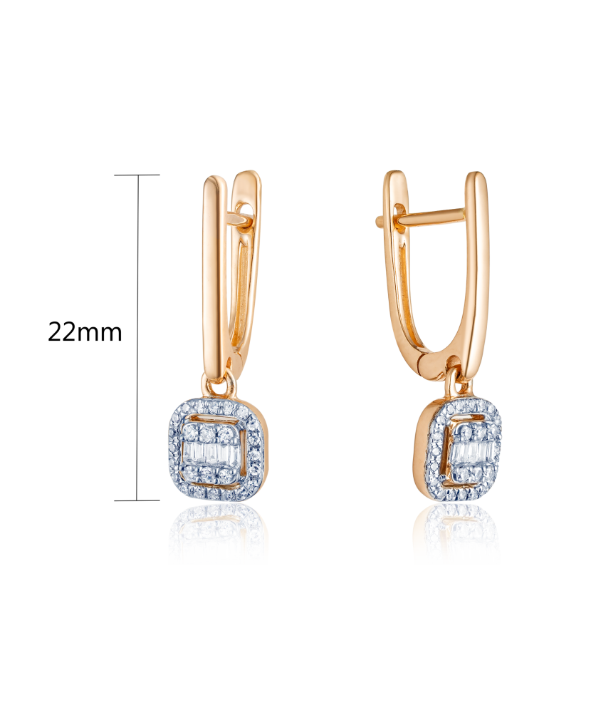 Gold earrings with diamonds Gold earrings with diamonds