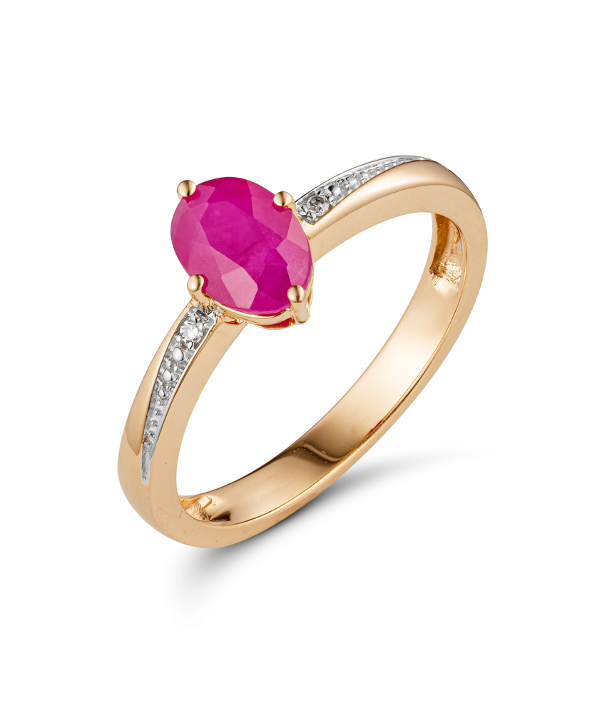 Gold ring with ruby and diamonds