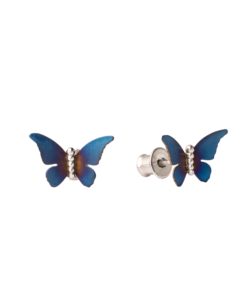 Sterling silver earrings with titanium "Butterflies"